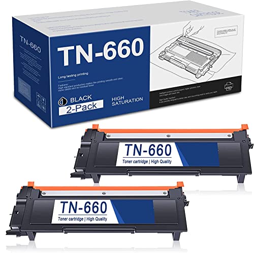 TN660 High Yield Black Toner Cartridge 2PK TN-660 ： VASERIK Compatible Replacement for Brother HL-L2300D HL-L2320D HL-L2340DW Printer