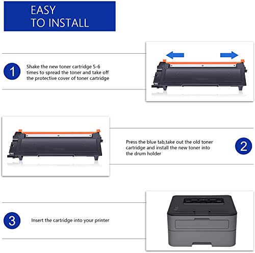 TN660 High Yield Black Toner Cartridge 2PK TN-660 ： VASERIK Compatible Replacement for Brother HL-L2300D HL-L2320D HL-L2340DW Printer