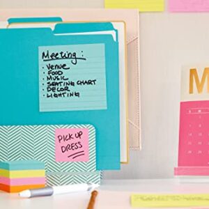 Post-it Super Sticky Notes, 4x4 in, 6 Pads, 2x the Sticking Power, Supernova Neons, Bright Colors, Recyclable (675-6SSMIA)