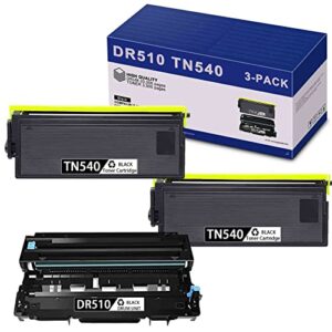 mitocolor tn540 toner cartridge and dr510 drum unit replacement for brother tn540 dr510 tn-540 dr-510 for hl-5040 hl-5140 hl-5170dn mfc-8220 mfc-8440 mfc-8840d mfc-8640d printer (2 toner+ 1 drum)
