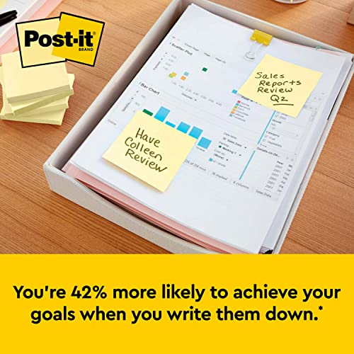 Post-it Notes, 3x3 in, 24 Pads, America's No.1 Favorite Sticky Notes, Canary Yellow, Clean Removal, Recyclable (654-24VAD)