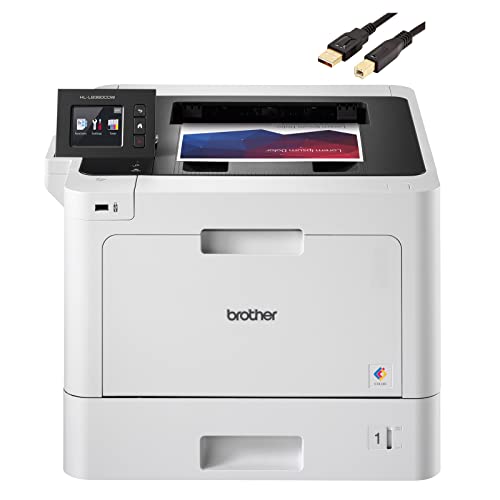 Brother HL-L83 Series Business Color Laser Printer, 33ppm, Wireless Networking, 2400 x 600 dpi, Mobile Printing, Automatic Duplex Printing, Cloud Printing, Bundle with MTC Printer Cable