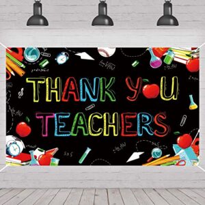 thank you teachers backdrop teacher supplies classroom banner teache appreciation week day photography background board wall hanging sign for school outdoor decoration office holiday decor photo