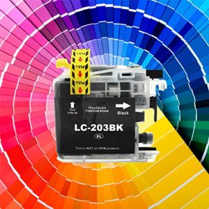 LC203XL Compatible Ink Cartridge Replacement for Brother LC201 LC203 XL LC203XL for MFC J480DW MFC J485DW MFC J880DW MFC J460DW MFC J4620DW MFC J4420DW MFC J5520DW MFC J680DW Printer Black*10Pack