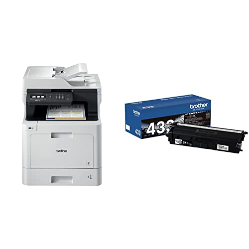 Brother MFC-L8610CDW Business Color All-in-One Duplex Laser Printer, Wireless and Ethernet Connectivity, includes High Yield Toner-Retail Packaging, Black