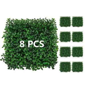 cliselda grass backdrop wall panels 8pcs 10″x10″ artificial boxwood hedge greenery wall panels, privacy hedge screen faux boxwood for indoor outdoor plant wall decor