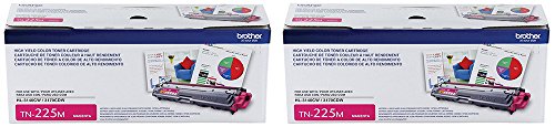 Brother Printer ULHnv TN225M High Yield Toner Cartridge, Magenta (2 Pack)