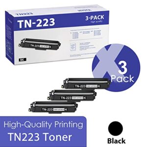 hiyota tn 223 tn223 black toner cartridge 3-pack compatible replacement for brother tn-223 mfc-l3770cdw l3710cw l3730cdw hl-3210cw 3270cdw 3290cdw dcp-l3510cdw l3550cdw series printer