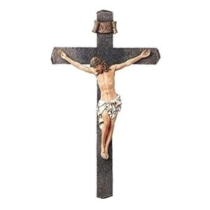 roman joseph’s studio black crucifix figurine, 13.25-inch height, resin, religious decoration