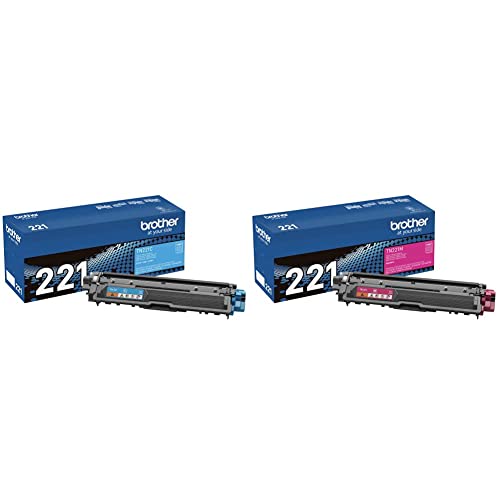 Brother TN221C, TN221M, TN221Y (TN-221C, TN-221M, TN-221Y) Cyan, Magenta and Yellow Toner -Cartridge Set