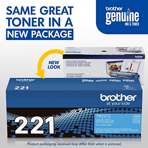 Brother TN221C, TN221M, TN221Y (TN-221C, TN-221M, TN-221Y) Cyan, Magenta and Yellow Toner -Cartridge Set