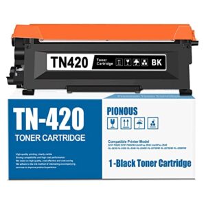 tn420 toner cartridge pionous replacement for brother tn-420 tn 420 toner to compatible with dcp-7060d intellifax-2940 hl-2220 hl-2240d hl-2275dw hl-2270dw mfc-7365dn printer toner (black, 1 pack)