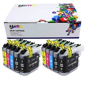 hiink comaptible ink cartridge replacement for brother lc201 lc-201 lc203xl use with j460dw j4320dw j4420dw j460dw j4620dw j480dw j485dw mfc-j5520dw mfc-j5620dw mfc-j5720dw j680dw j880dw j885dw(10-pk)