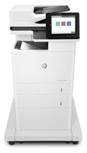 hp laserjet enterprise mfp m635fht monochrome all-in-one printer with built-in ethernet, 2-sided printing, extra paper tray & wheeled stand (7ps98a)
