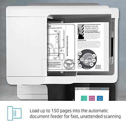 HP LaserJet Enterprise MFP M635fht Monochrome All-in-One Printer with built-in Ethernet, 2-sided printing, extra paper tray & wheeled stand (7PS98A)