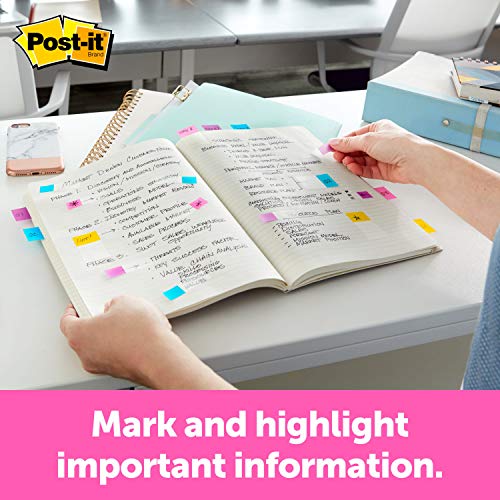 Post-it Super Sticky Notes and Flags, 3x3 in, Pack of 8 Pads and 6 Flags, Assorted Colors (654-8SS2F)