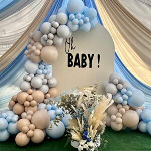 Chiara Backdrop Arched Wall, Metal Arch Stand and Fabric Backdrop Cover Decor for Baby Shower, Wedding, Birthday Parties, Photo Background Decoration (4FT X 7FT, Beige & White)
