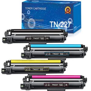 Ledes 4 Pack of TN227 TN223 Toner Cartridge Replacement for Brother MFC-L3710CW MFC-L3750CDW MFC-L3770CDW HL-L3210CW HL-L3230CDW Printer(Black Cyan Magenta Yellow