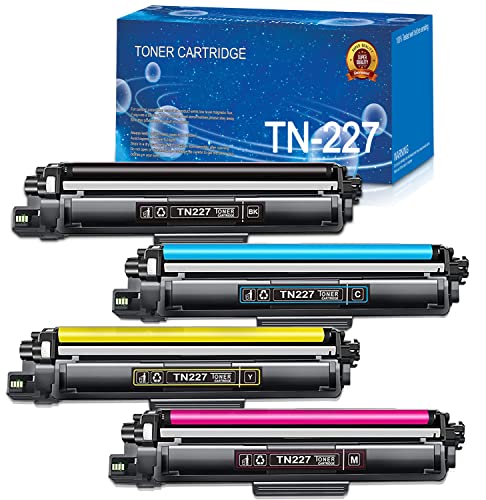 Ledes 4 Pack of TN227 TN223 Toner Cartridge Replacement for Brother MFC-L3710CW MFC-L3750CDW MFC-L3770CDW HL-L3210CW HL-L3230CDW Printer(Black Cyan Magenta Yellow