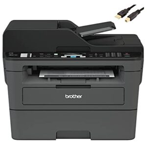 Brother MFC L26 Series All-in-One Laser Printer, Print, Copy, Scan, Fax - 26 ppm, 2400 x 600 dpi, 250 Sheets, Wireless, Mobile Printing, Auto 2-Sided Printing, with MTC Printer Cable (Renewed)