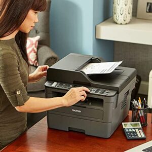 Brother MFC L26 Series All-in-One Laser Printer, Print, Copy, Scan, Fax - 26 ppm, 2400 x 600 dpi, 250 Sheets, Wireless, Mobile Printing, Auto 2-Sided Printing, with MTC Printer Cable (Renewed)