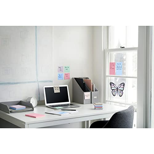Post-it Super Sticky Notes, 3x3 in, Assorted Pastel Colors, 15 Pads, 2X The Sticking Power, Recyclable (654-15SSPS)