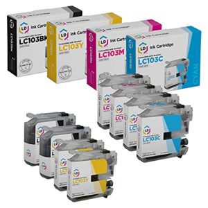 ld products compatible ink cartridge replacement for brother lc103 high yield (2 black, 2 cyan, 2 magenta, 2 yellow, 8-pack)