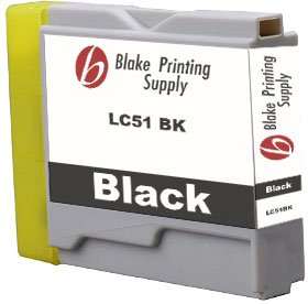 5 Black Blake Printing Supply LC51 Ink Cartridges for Brother DCP-130c DCP-330c DCP-350C Intellifax 1360 MFC-230C MFC-240C MFC-440CN MFC-465cn MFC-5460CN MFC-665CW MFC-685cw MFC-885cw