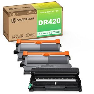 s smartomni compatible toner cartridge and drum unit replacement for brother tn450 tn420 dr420 to use with hl-2270dw hl-2280dw hl-2230 hl-2240 mfc-7360n mfc-7860dw dcp7065dn fax 2840 (2 toner 1 drum)