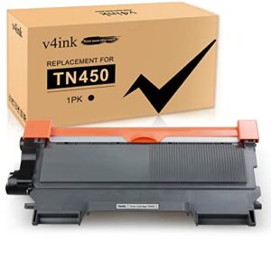 v4ink compatible toner cartridge replacement for brother tn450 tn420 black toner cartridge high yield use for hl-2240d hl-2270dw hl-2280dw mfc-7360n mfc-7860dw intellifax 2840 2940 printer (black)