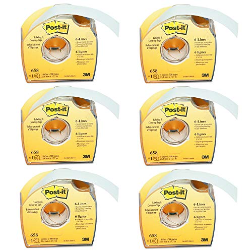 Post-it : Removable Cover-Up Tape, Non-Refillable, 1" x 700" roll -:- Sold as 6 Packs of - 1 - / - Total of 6 Each