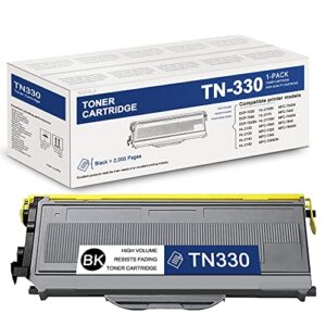 (1-pack) tn330 black toner cartridge, nuca: compatible replacement for brother tn330 tn-330 toner used for dcp-7030 dcp-7040 dcp-7045n hl-2120 hl-2125 hl-2140 hl-2150 printer toner