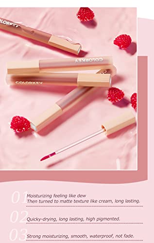 COLORKEY Soft Matte Water Tint, Hydrating Glossy Lip Gloss, Long-Lasting Liquid Lipstick | Moist Fit Without Stickiness | Moisturized | Transparent | Highly Pigmented Lip Tint (O302 Balsam Jasmine)