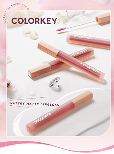 COLORKEY Soft Matte Water Tint, Hydrating Glossy Lip Gloss, Long-Lasting Liquid Lipstick | Moist Fit Without Stickiness | Moisturized | Transparent | Highly Pigmented Lip Tint (O302 Balsam Jasmine)