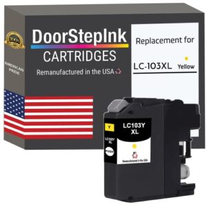doorstepink remanufactured in the usa ink cartridge replacements for brother lc103 yellow for printers mfc-j4310dw mfc-j4410dw mfc-j450 dw mfc-j875dw mfc-j870dw mfc-j6920dw