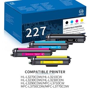 Lobung Remanufactured Toner Cartridge Replacement for Brother TN227 TN-227 TN227BK TN227C TN227M TN227Y High Yield with HL-L3290CDW HL-L3210CW MFC-L3750CDW MFC-L3710CW Printer (4 Pack)