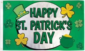 happy st patrick’s day flag 3x5ft – spring holiday flag home decor indoor outdoor flag banner
