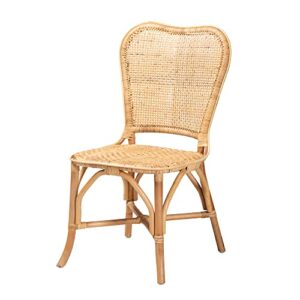 baxton studio irene dining chair, one size, natural brown