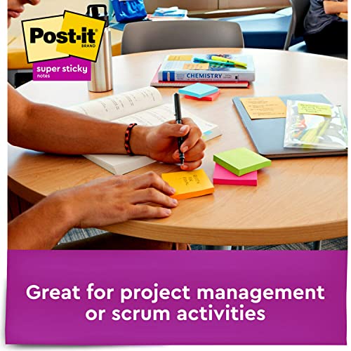 Post-it Super Sticky Pop-up Notes, 3x3 in, 13 Pads, 2x the Sticking Power, Energy Boost, Bright Colors (Orange, Pink, Blue, Green),Recyclable (R330-6SSAN)