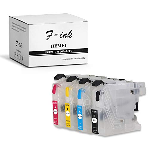 F-INK Empty Refillable Ink Cartridge Replacement For Brother LC201 LC203 LC203XL,Works With Brother MFC-J4320DW J4420DW J4620DW J5520DW J5620DW J5720DW Printers