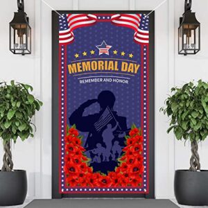 memorial day door cover backdrop photography 4th of july patriotic fourth of july veterans day decoration party photography door banner farmhouse holiday remember and honor decor for home office