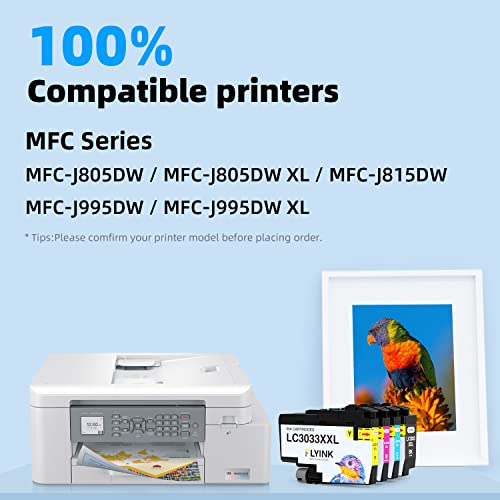FLYINK 3033XXL Ink Cartridge Replacement for Brother LC3033XXL Work for MFC-J995DW MFC-J995DWXL MFC-J815DW MFC-J805DW MFC-J805DWXL Printer