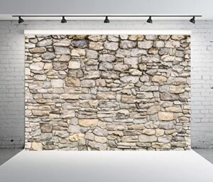 beleco 10x8ft fabric grey brick stone wall photography backdrop rock stones video conference background vintage stone backdrop birthday party decor portrait photoshoot home decor studio photo props