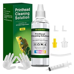 sheengo universal printer cleaning kit | printhead cleaning kit for hp canon brother inkjet printers 8600 8610 et-2650 wf-2650 wf-2750 wf-7710 wf-7720 ect, high efficiency premium syringe, 100ml