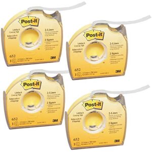 post-it 652 labeling & cover-up tape, non-refillable, 1/3″ x 700″ roll (4)