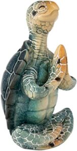 sea turtle yoga figurine turtle meditating coastal beach home decor 6 1/2 in x 4 1/2 in (prayer)