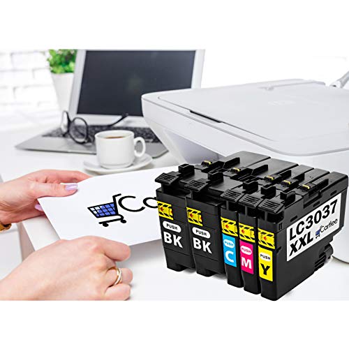 Cartlee 5 Compatible Ink Cartridges Replacement for Brother LC3037 XXL Super High Yield for Brother MFC-J5845DW XL MFC-J5945DW MFC-J6545DW XL MFC-J6945DW (2 Black 1 Cyan 1 Magenta 1 Yellow)