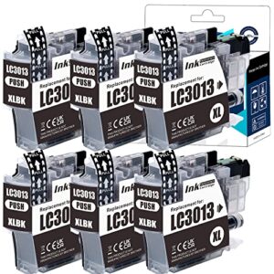 lcl compatible ink cartridge replacement for brother lc-3013 lc3013 lc-3013bk lc3013bk mfc-j491dw mfc-j497dw mfc-j690dw mfc-j895dw (6-pack black)