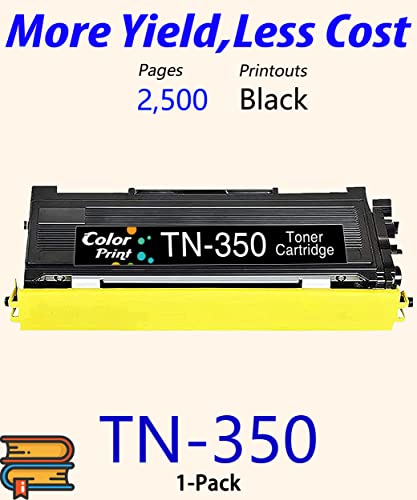 1-Pack ColorPrint Compatible TN350 Toner Cartridge Replacement for Brother TN-350 TN 350 for Intellifax 2820 2920 MFC-7220 MFC-7820N HL-2030 HL-2040 HL-2070N HL-2037E DCP-7010 DCP-7020 Printer (Black)