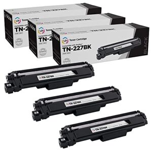 ld products compatible replacements for brother tn227 toner cartridge tn-227 tn227bk tn-227bk high yield (black, 3-pack) for use in hl 3070cw hl-l3210cw hl-l3230cdw hl-l3270cdw hl-l3290c printers
